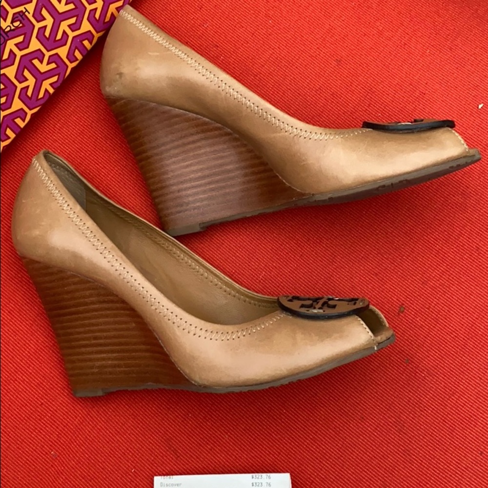 Tory Burch Julianne Camel/BrownVegan Leather Heels